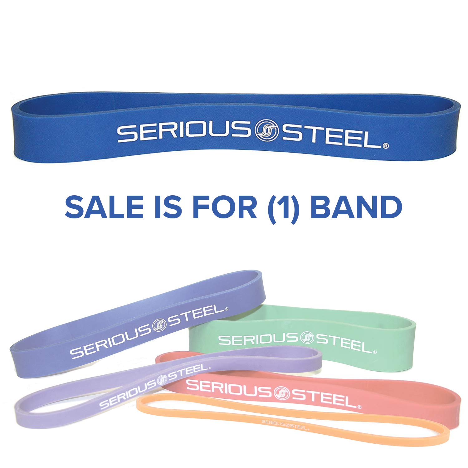 Serious Steel Fitness 12" Resistance Band Blue, Exercise Bands
