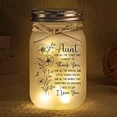 BeneCharm Aunt Gifts, Aunt Birthday Gifts, Decorative Jar Night Light Gift for Aunts Birthday, Christmas, Mothers Day, Aunts Presents from Niece Nephew