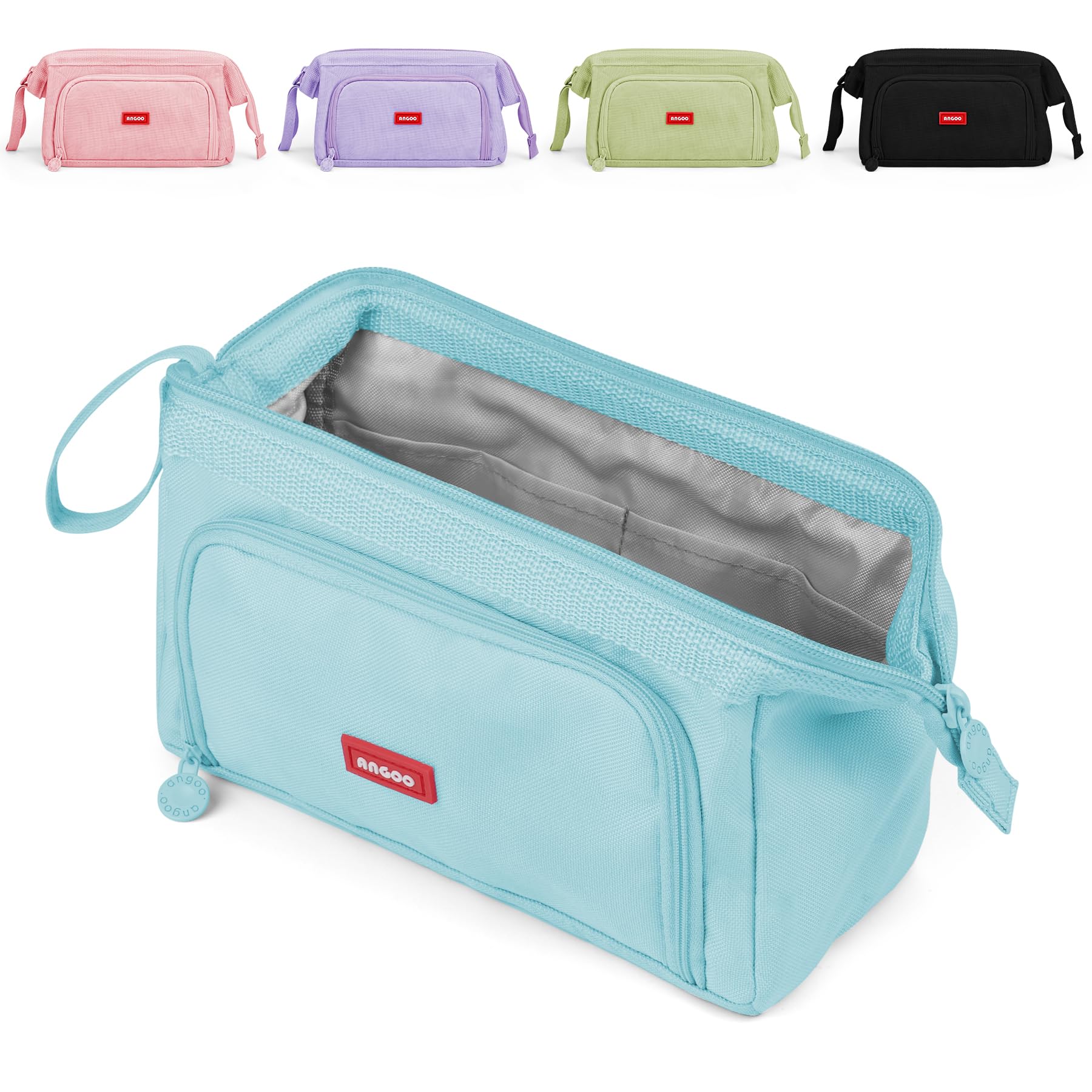 Mamowla Large Pencil Cases for Girls Super Big Case Women Zipper Smoothy Pen Pouch Holder Stationery Organizer Duarable School Teenage Boys Blue