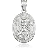 925 Sterling Silver Saint Nectarios of Aegina Medal Protection Charm Pendant
