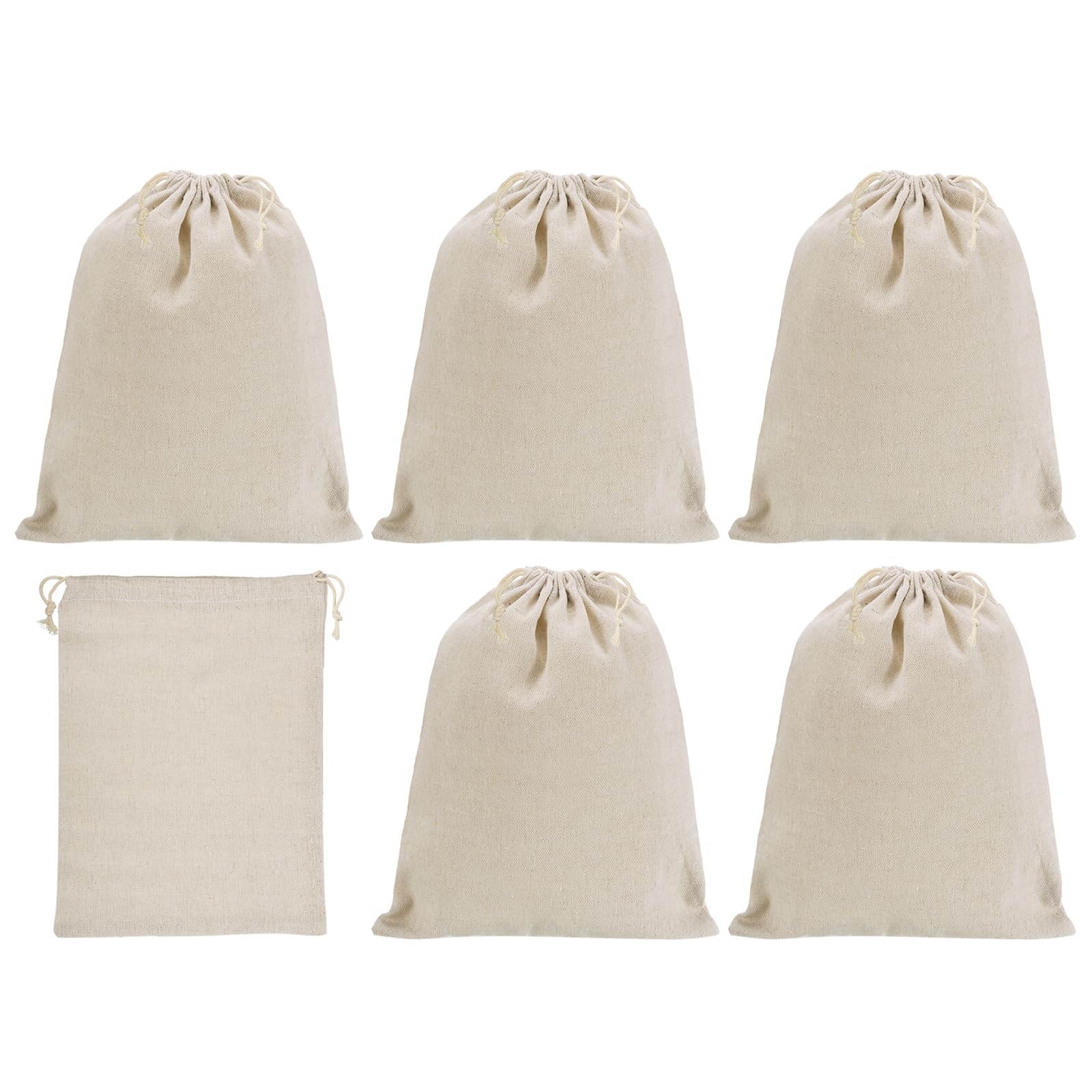 PATIKIL 14"x10" Coin Money Sacks Bag, 6Pcs Bank Deposit Change Transit Cash Bags with Drawstring Currency Gift Sacks Style 1, Beige