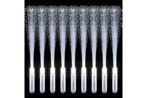 VAIPI 26 Pcs Fiber Optic Wands LED White Glow Stick Flash Fiber Optic Light Rod for Bulk Wedding Lighting Wands Flashing Sticks with 3 Light Modes (26 PCS)