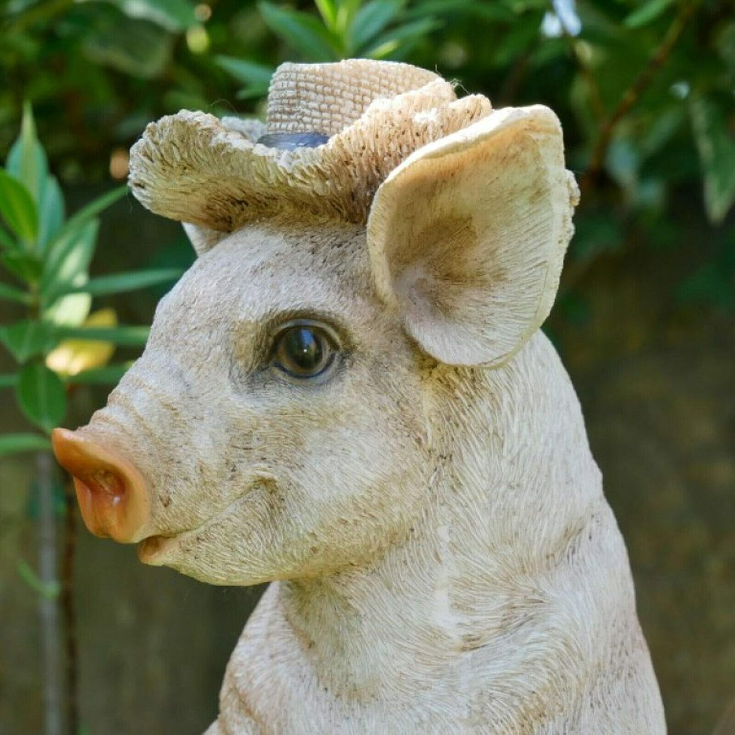 Darthome New Resin Outdoor Garden Standing Pig With Spade Lawn Sculpture Statue Ornament, Pink - Image 4