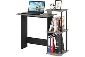 Furinno EFFICIENT Desk, Gaming Desk, with 3 Open Side Shelves, Laptop Notebook Computer Desk,Office Desk for Home Office, Study Room, Dorm, French Oak