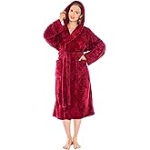 PAVILIA Women Hooded Plush Soft Robe | Fluffy Warm Fleece Sherpa Shaggy Bathrobe