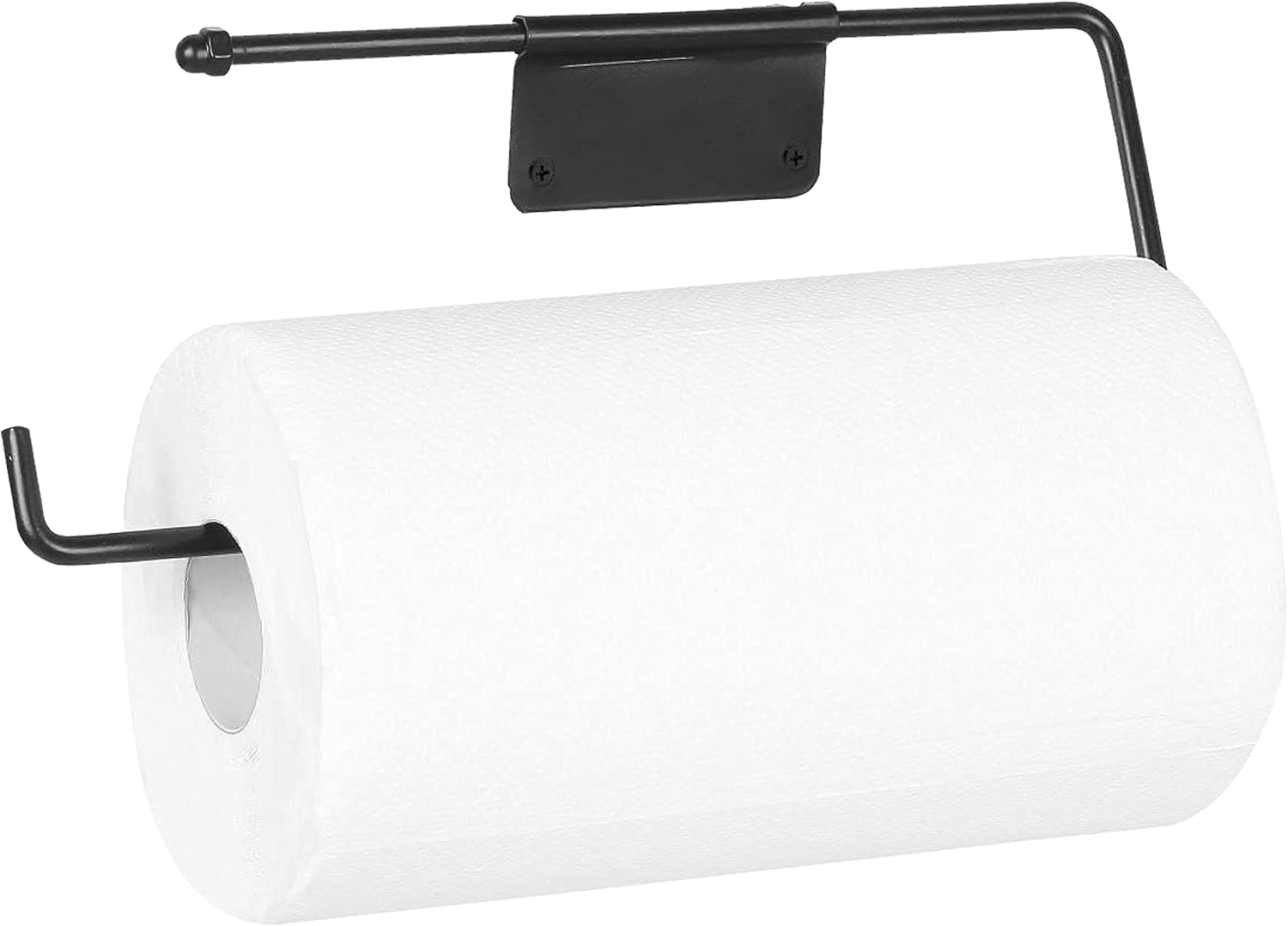 ARSUK Kitchen Paper Towel Holder Black Under Cabinet, Kitchen Roll Holder Wall Mount Design Towel Rack for Bathroom Washroom