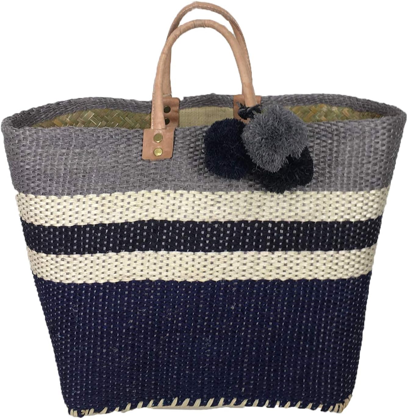 navy wicker bag