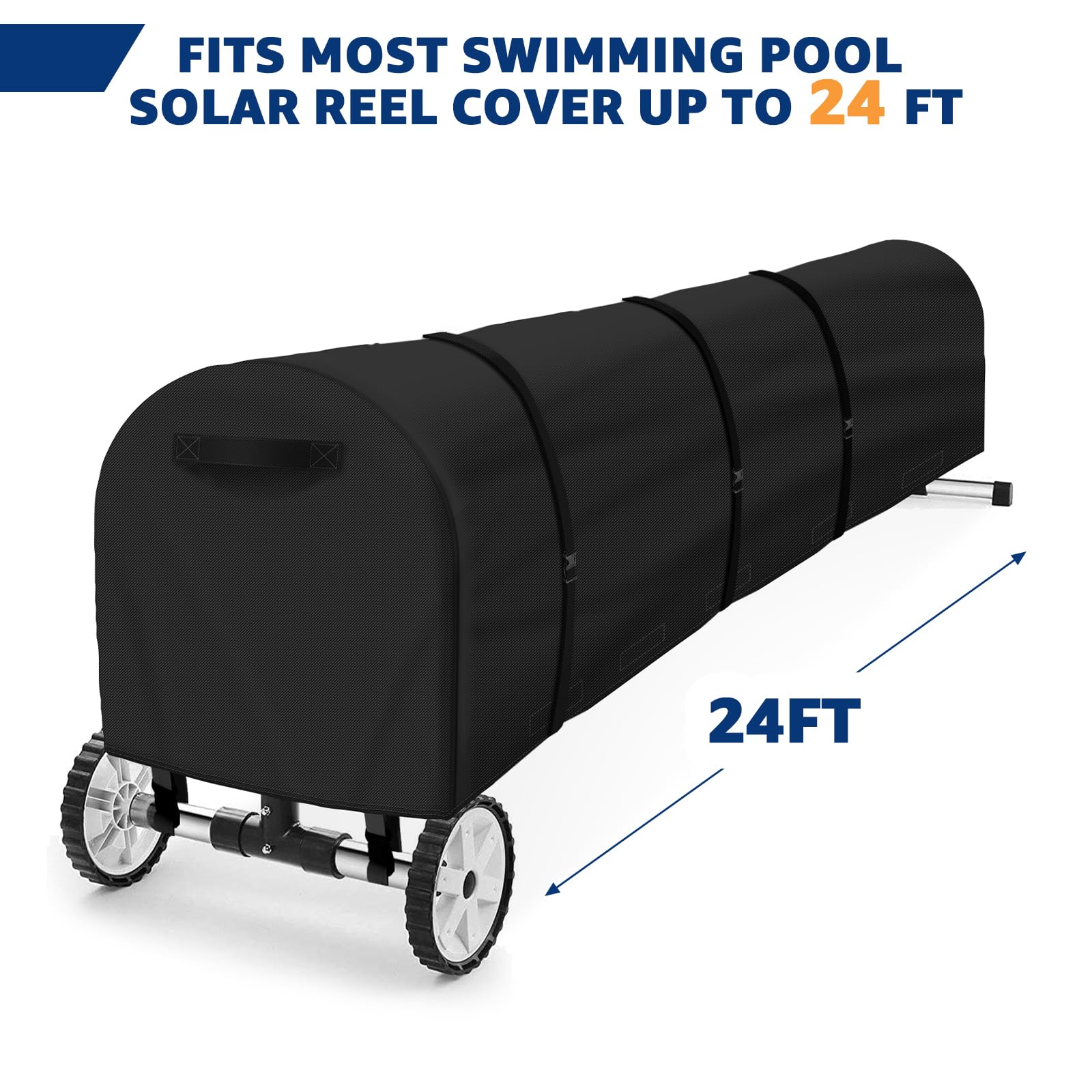 Condition photo showing New/Like New for swimming pool solar reel cover, 24ft uv resistant inground pool solar protective blanket reel cover