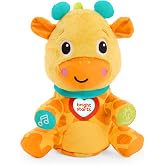 Bright Starts Chat &amp; Cuddle Giraffe Musical Plush with Interactive Voice Recording &amp; Mimic Features for Baby and Toddler, Learn Words &amp; Phrases, Dances Along with Lights, Ages 6 Months+