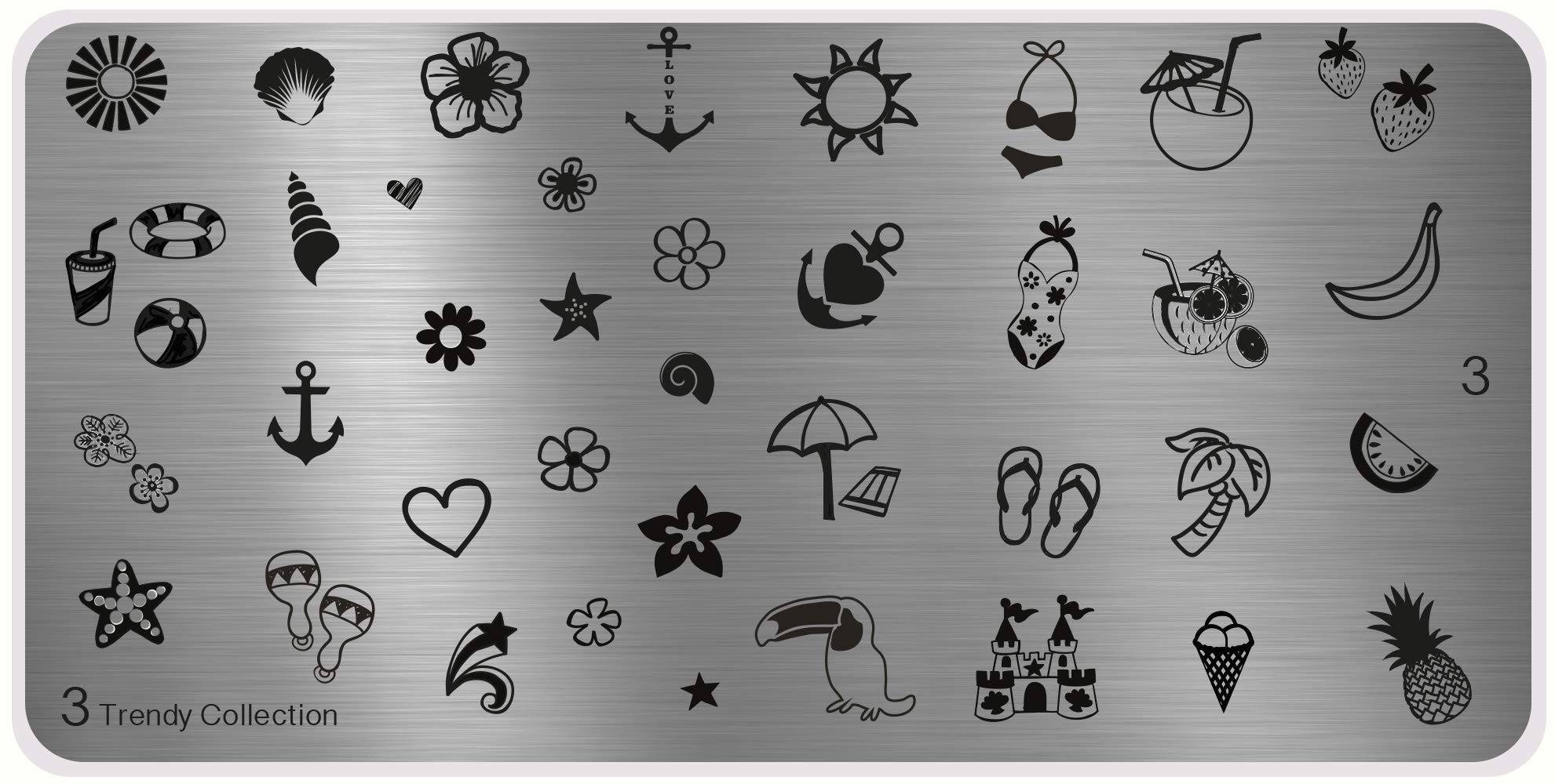 MoYou's XL Trendy plates collection 3, best summer designs, stamping nail art design XL image plate
