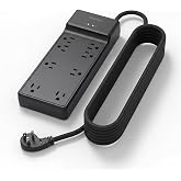 Staples TECH 8-Outlet Surge Protector, 12 Ft Cord, 4500J, ST62782 | Black surge protector for home and office electronics protection.