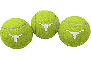 ShopInstaPets 3 Pack Tennis Balls | Officially Licensed | Great for Dogs & Tennis Players (Texas Longhorns)