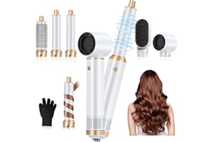 5 in 1 Hair Dryer Brush, Blow Dryer Brush Air Curler, Detachable Hot Air Brush Upgrade Curling Brush Iron, Negative Ion Air C