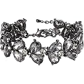 BriLove Wedding Bridal Crystal Rhinestone Multi Teardrop Bracelet for Women Party Prom