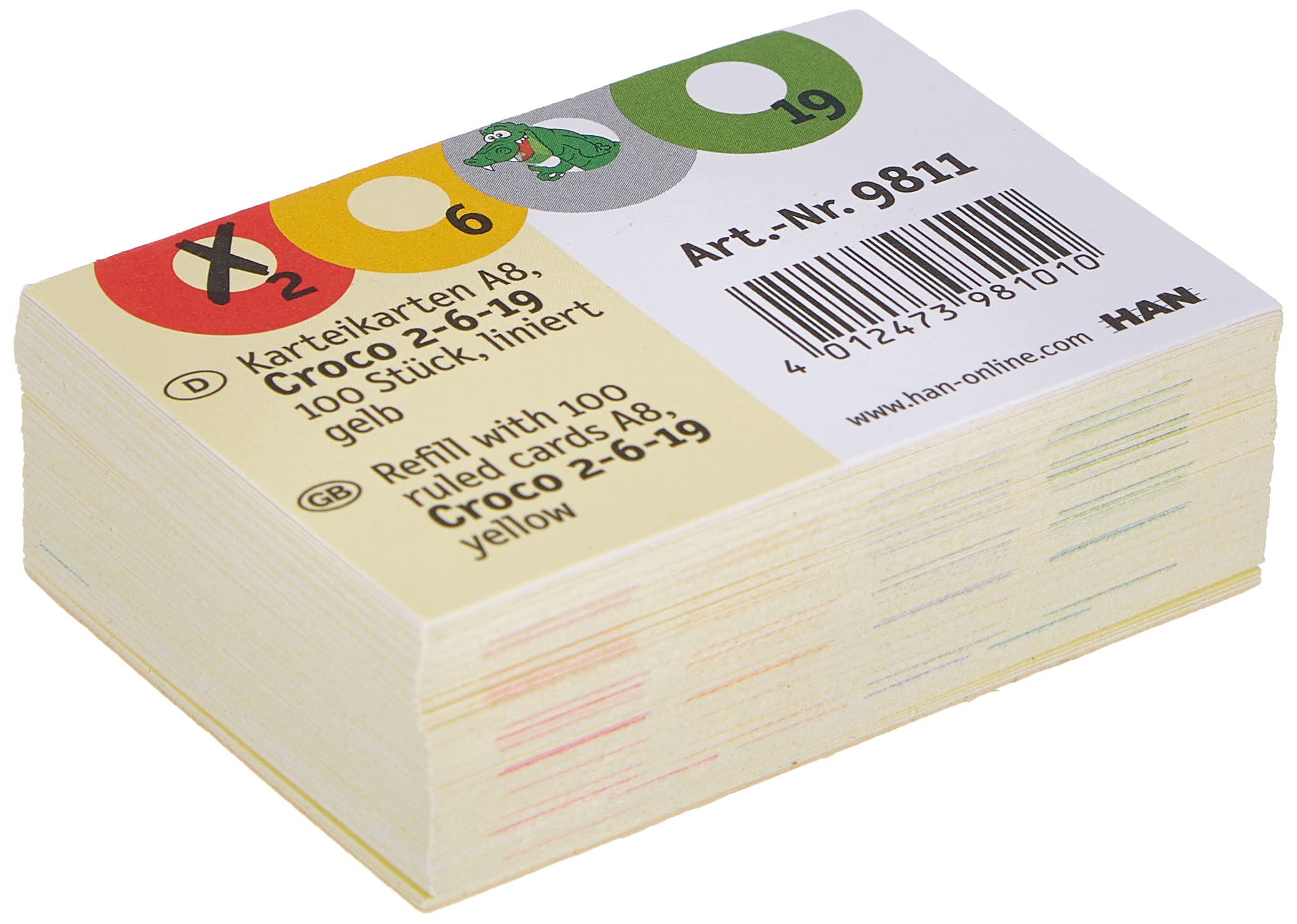 Han 9811 Refill Index Cards for Croco 2-6-19 – Yellow