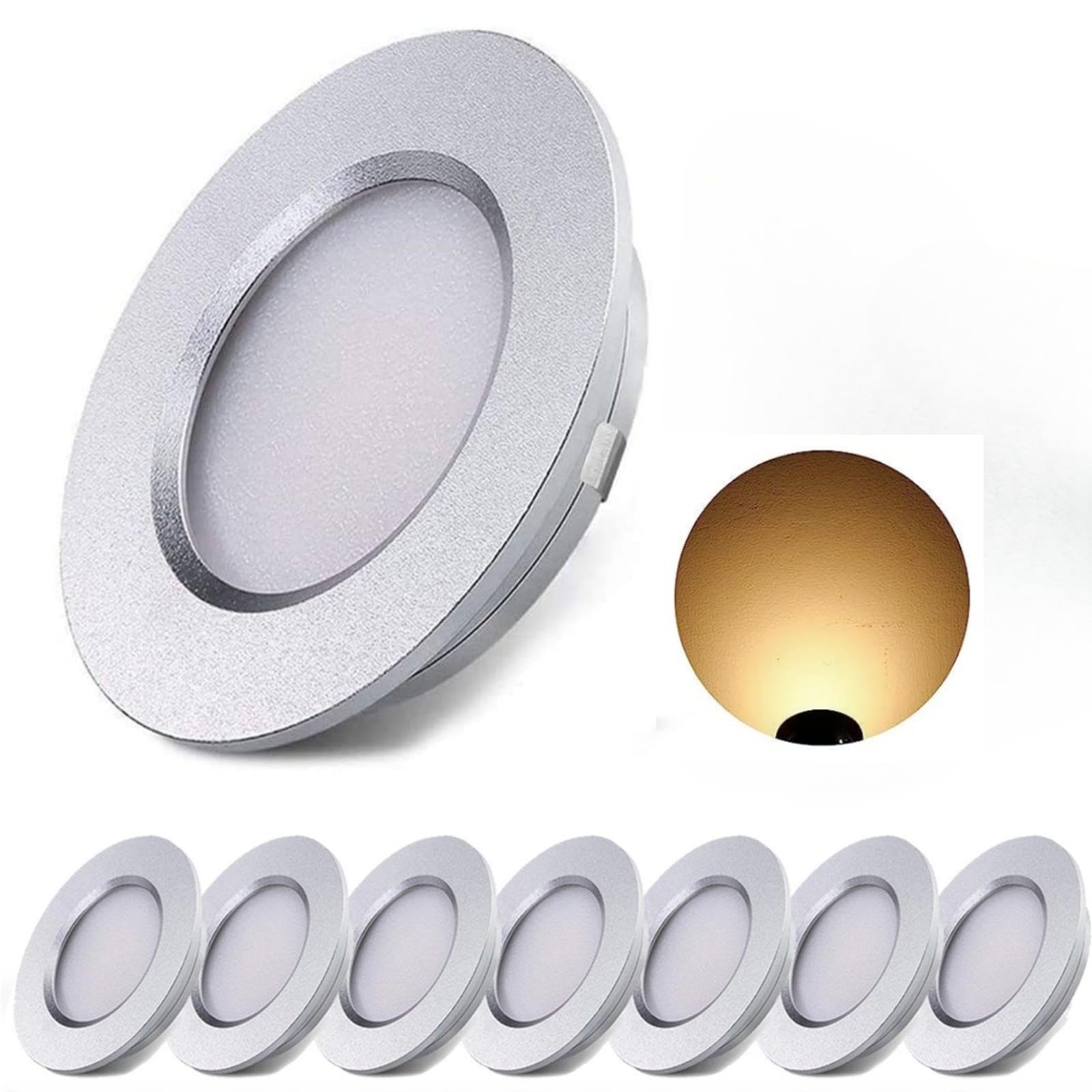 Photo 1 of ALOVECO LED RV Lights, 12V Led Lights Dimmable Camper Interior Light 3000K Ultra-Thin RV Light Interior Waterproof 12 Volt LED Ceiling Lights Motorhome Sailboat Yacht Case of 8 Packs Warm White
