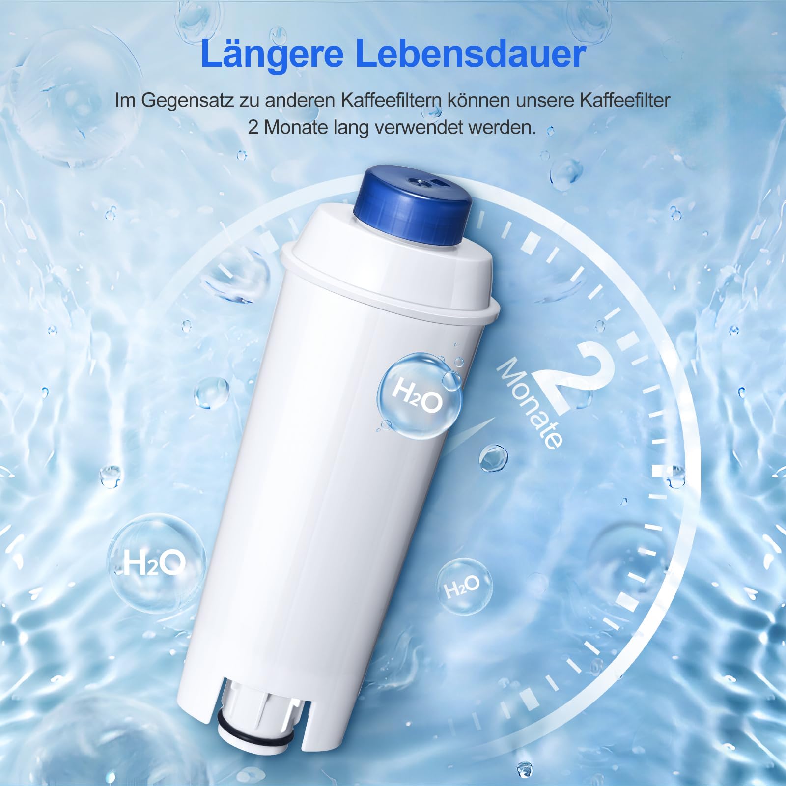 Molifal Wasserfilter, Ersatz für Delonghi Kaffeevollautomaten DLSC002 Filter, kompatibel mit Delonghi Dinamica, Magnifica S, Eletta Explorer, ETAM Autentica EPAM und ECAM-Serie Kaffeeautomat (6-Stück) 8