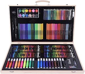 Wuxingqing Set de Lapices de Color 180 Caja de Madera para ...