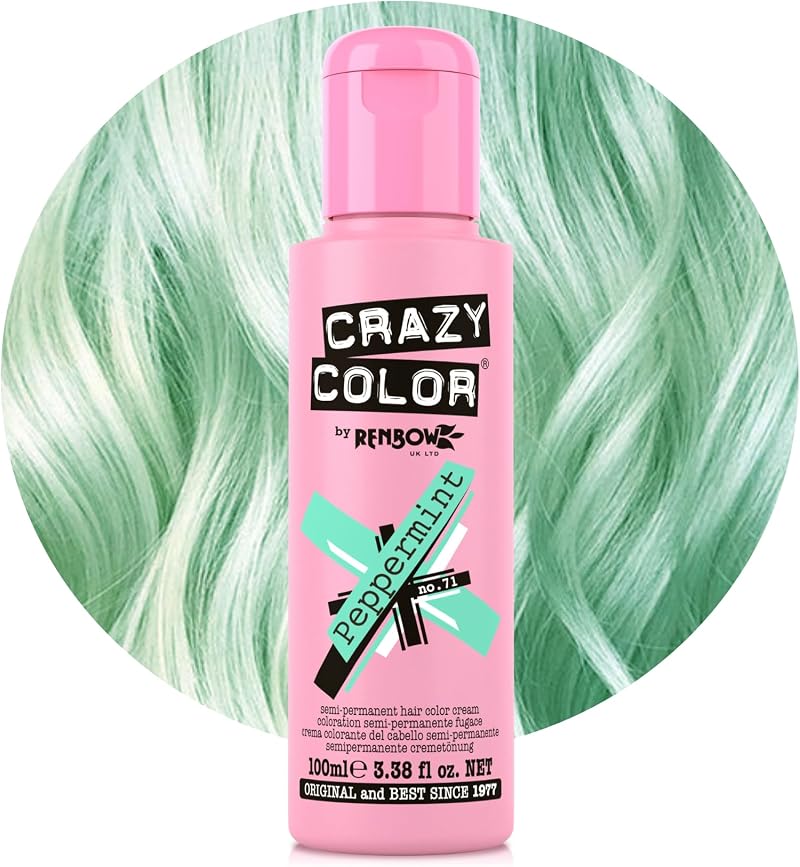 Crazy Color Peppermint Pastel Semi-Permanent Hair Dye 100ml Vegan