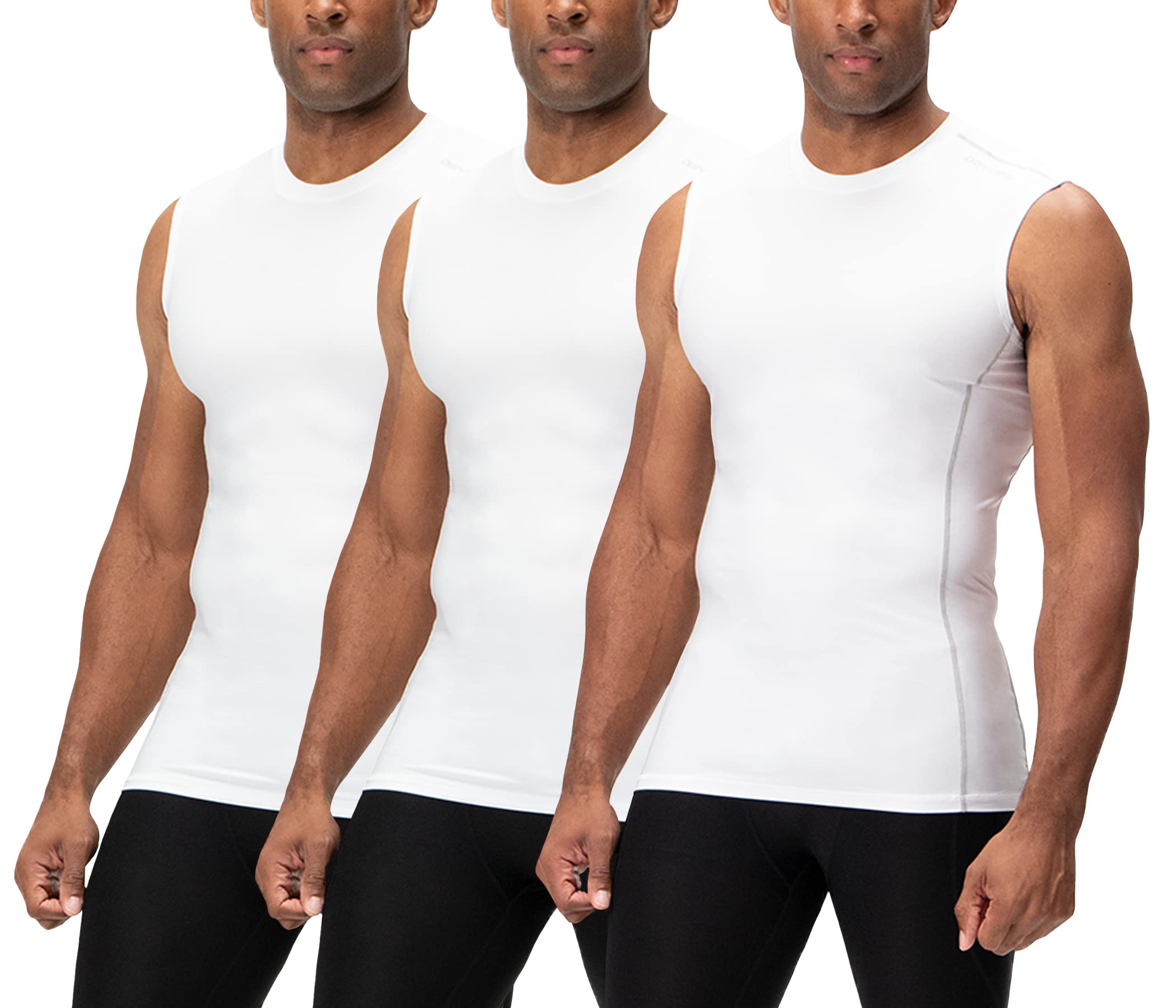 DEVOPS 3 Pack Men's Athletic Compression Shirts Sleeveless