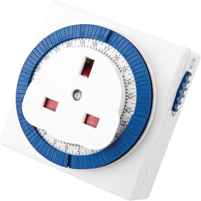 Status Timer Switch Square S24HRSQT3 24 Hour Mechanical Timer White UK Plug
