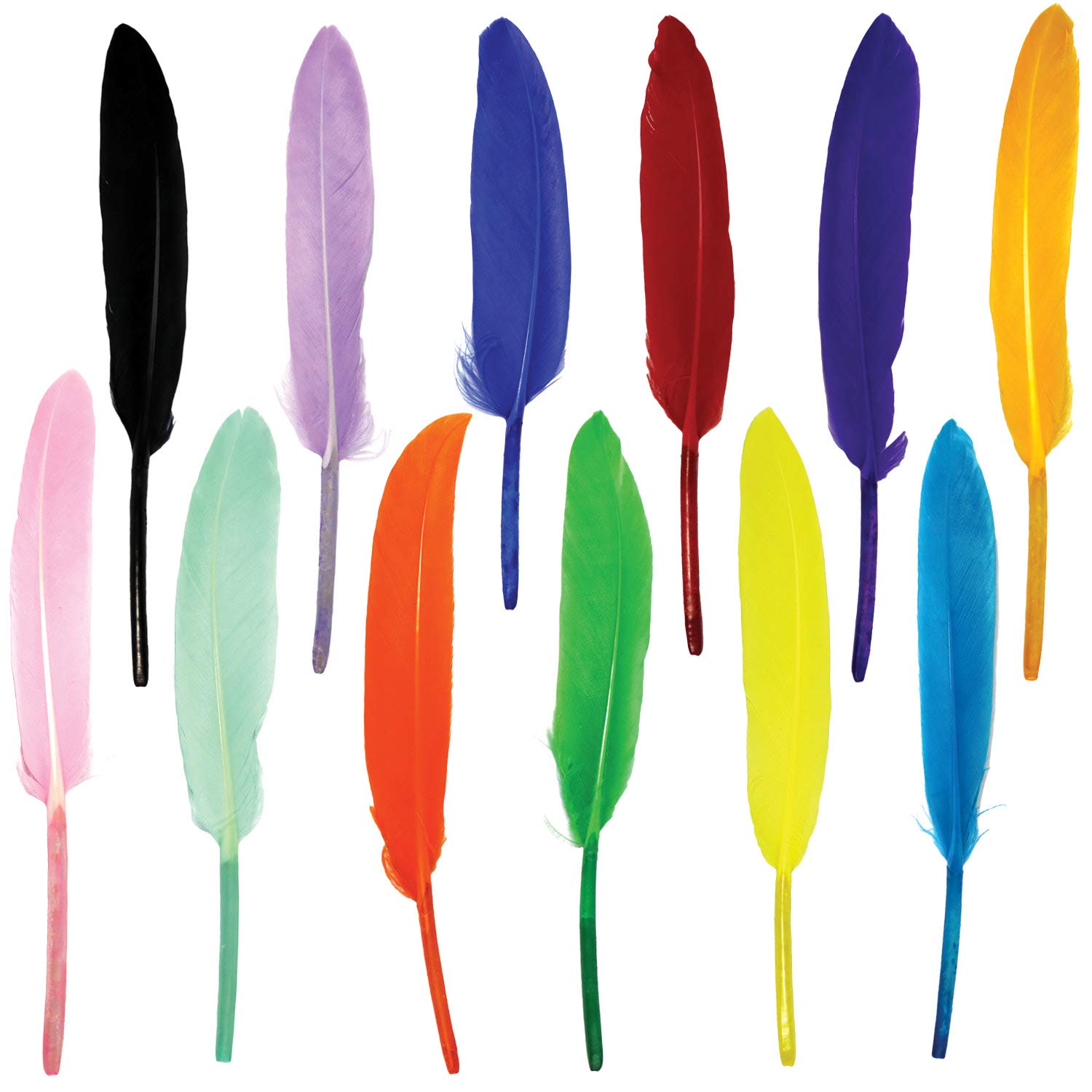 120pcs Colorful Goose Feathers for DIY Crafts, Jewelry Making, Wedding, Home or Party Decorations, 12 Colors (4-6 Inches)