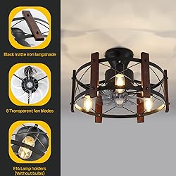 18in Industrial Ceiling Fan with Light Remote