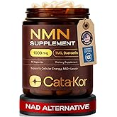 Cata-Kor NMN Supplement 1000mg – 4-in-1 NAD Supplement with Quercetin | TMG | Resveratrol – NMNH Alternative – Supports Cellular Energy & NAD+ Levels – 60 Capsules – Third-Party Tested (1 Pack)