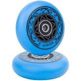 AOWISH 76mm 90a Ripsurf Wheels with Bearings ABEC-9 (Set of 2) | for RipStik DLX Caster Boards, Deluxe Junior Skateboards, 2 Wheel Pivoting Skate Boards, Caster Board Skateboards, etc