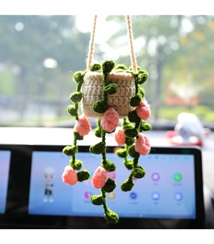 Amazon.com: VieCorner Tulip Handmade Crochet Car Ornament, Cute