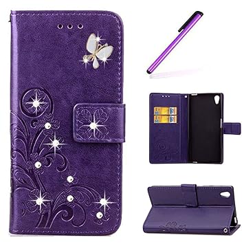 EMAXELERS Sony Xperia Z2 Hülle Schmetterling PU Leder Lederhülle Flip Tasche Wallet Schutzhülle Etui Bookstyle Handyhülle Hül
