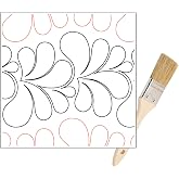 Pantographs for Longarm Quilting Paper Roll - Long Arm Quilting Machine Patterns for Quilt Making - Feathers Quilting Pantographs Design - Set Has Long Arm Machine Rails and Tracks Wiping Brush