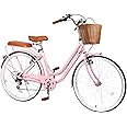 EISYROOD 26 Inch Beach Cruiser Bike for Women, Hybrid Womens Bike with 7 Speed, Adjustable Seat, Lightweight Women Beach Cruiser Bike with Anti-Skid Tires, V-Brakes