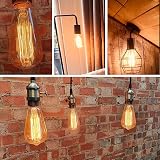 EYLM Edison Filament Bulb E27 40W ST64 Warm White Vintage Industrial 3 Pack view 6