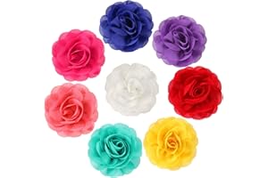 WILLBOND 8 Pieces Dog Flowers Collar Pet Charms Flower 8 cm Cat Pet Bow Tie for Puppy Dog Collar Grooming Accessories (Assorted Color)