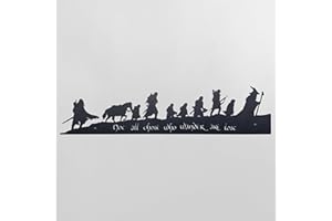 Xyverart Lord Middle Wall Art - Hobbit Decor, Metal Art for Home, Unique Gift for Lord Fans, 15.7" x 3.6"（Black）