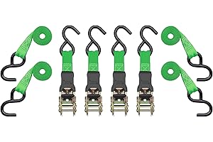 SmartStraps 14’ Padded Ratchet Tie Down, 4 Pack — Standard Duty Tie-Down Straps — 1,500lb Break Strength, 500lb Safe Work Load — Haul Dirt Bikes, ATVs, and Mowers