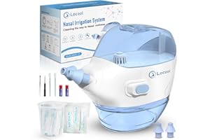 LOCOOL Electric Nasal Irrigation System, Sinus Rinse Machine with 50 Salt Packets, Self-Cleaning and Automatic Waste Collection, Nasal Suction Device for Quickly Relieving Nasal Discomfort