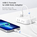 USB A to USB C Adapter 4Pack Aluminum Type C Female Converter view 2
