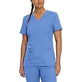 Landau Proflex Tailored Fit Stretch 2-Pocket V-Neck Scrub Top for Women 4168 Ceil