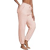 Famulily Womens Winter Sherpa Fleece Sweatpants Drawstring Waist Joggers Pants Thick Thermal Trousers with Pockets