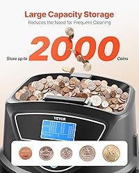VEVOR Upgraded Coin Counter & Sorter, Coin Sorter