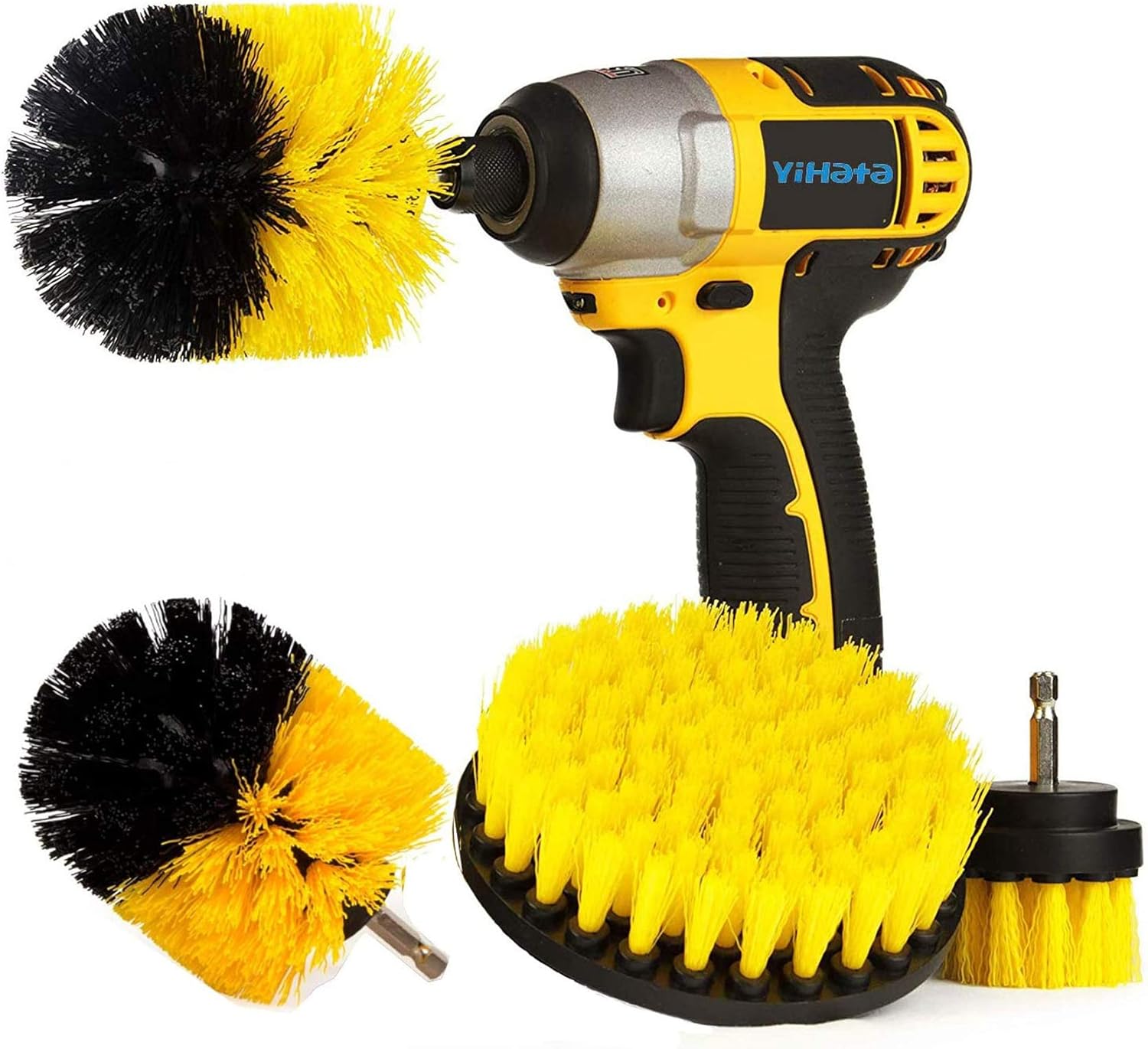 YIHATA Drill Cleaning Brush Attachments 3pc Scrubber Set, MultiPurpose