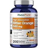 NusaPure Bitter Orange - Suitable for Vegetarian/Vegan, Non - GMO - 500mg 200 Capsules
