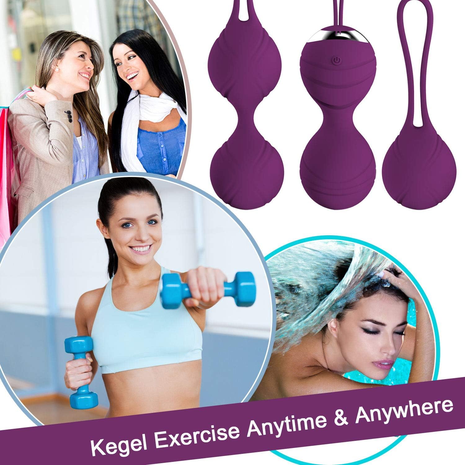 Kegel Exercise Weights for Women - Ben Wa Kegel Balls for Beginners & Advanced Pelvic Floor Exercises, 3 Weights Kegel Exercise Products Training Kits for Resolves Incontinence & Bladder Control: Health & Personal Care