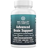 Big Valley Labs Advanced Brain Supplement – BacoMind® Bacopa, Cognizin® Citicoline, Phosphatidylserine, Velvet Bean, Brainberry®, BioPerine® – Supports Focus & Memory – Non-GMO – 60 Capsules