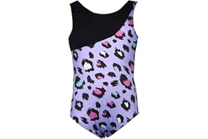 Little Girls' One-piece Tumbling DancingTank Colorful Leopard Print Gymnastics Leotard 2-12 Years