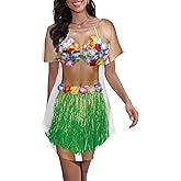Seizesoul Women's Hawaiian Funny Bikini Shirt Cover Up Short Sleeve Beach Luau Party Baggy Body Printed T Shirt Dress
