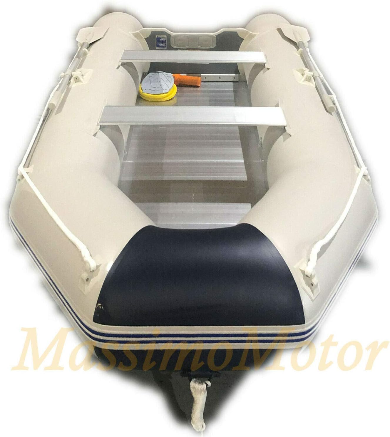 M MASSIMO MOTOR Large 10.8' Inflatable Heavy Duty Sport Dinghy Tender Boat with Aluminum Board Fishing Raft