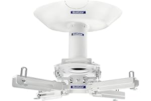QualGear Pro-AV QG-KIT-CA-3IN-W Projector Mount Kit Accessory Single Joist Ceiling Adapter, 3" 1.5", White